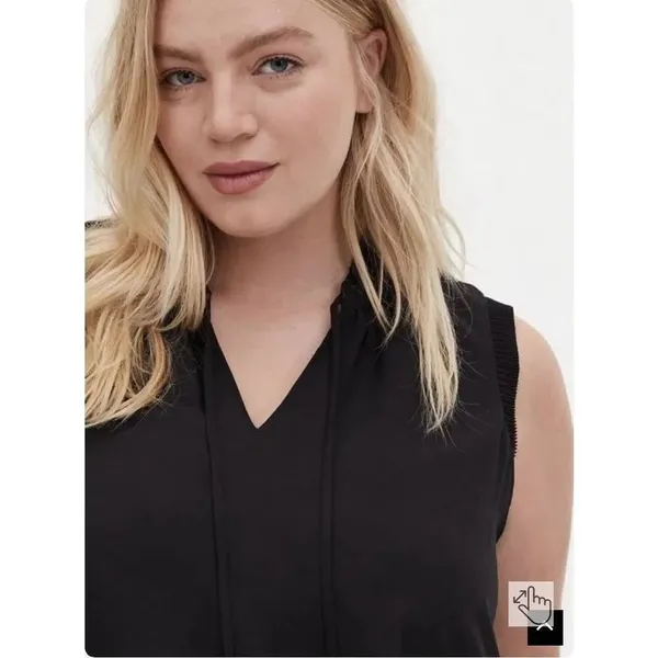 Torrid Black Chiffon Tank Sleeveless Womens Plus Size 2X NEW #734 - Image 5