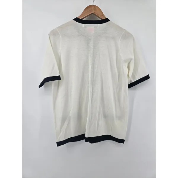 Gretchen Scott Cardigan Womens S Cherry On Top White Black Button Down NEW - Image 6
