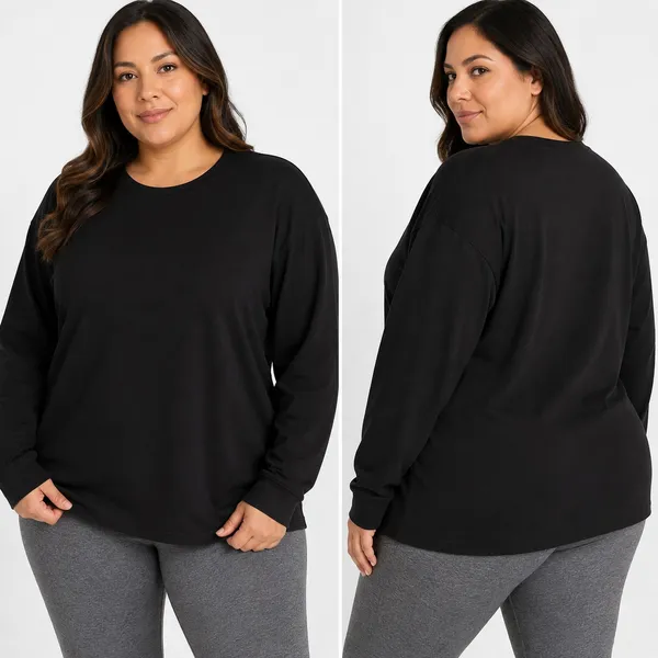 Athletic Works Womens Sweatshirt Size XL Black Fleece Crewneck Relaxed Cozy Fit - Image 2