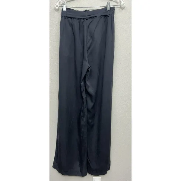 MARINE LAYER Wide Leg Pants Womens Size Small Grey Tencel Belted Paper Bag - Image 2