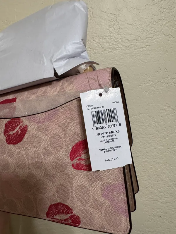 Coach Klare Crossbody Bag Signature Canvas & Leather With Lips Print CZ947 - Image 6