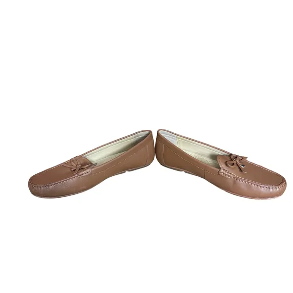 Michael Kors Fulton Tan Leather Moccasin Loafer Flats 8.5 Classic Neutral Office - Image 6