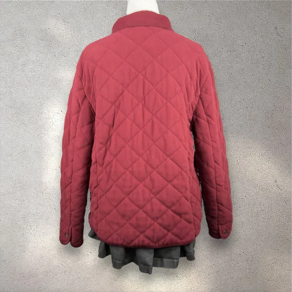 Great Northwest Quilted Fleece Jacket Women's L Red Peter Pan Granny Cabincore - Image 2