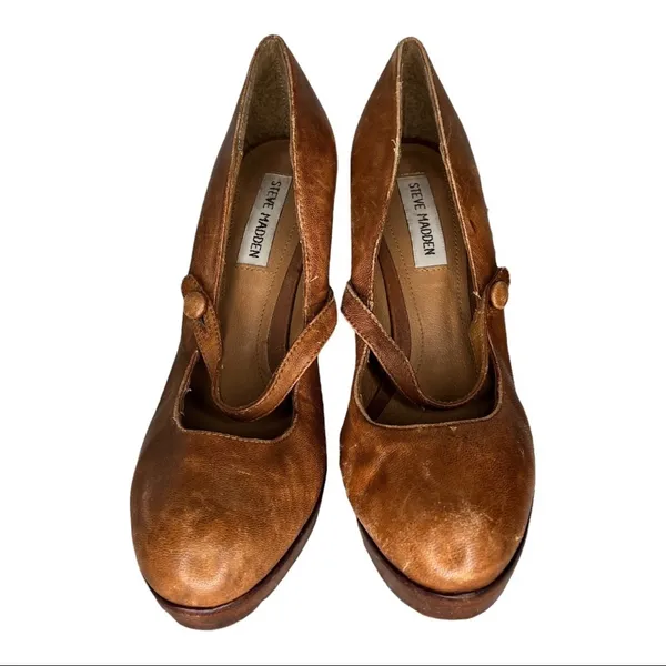 Steve‎ Madden Mytaj Wedge Leather Heels - Image 4
