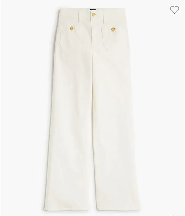 J.Crew White Jeans Full-Length Slim Wide-Leg - Image 4