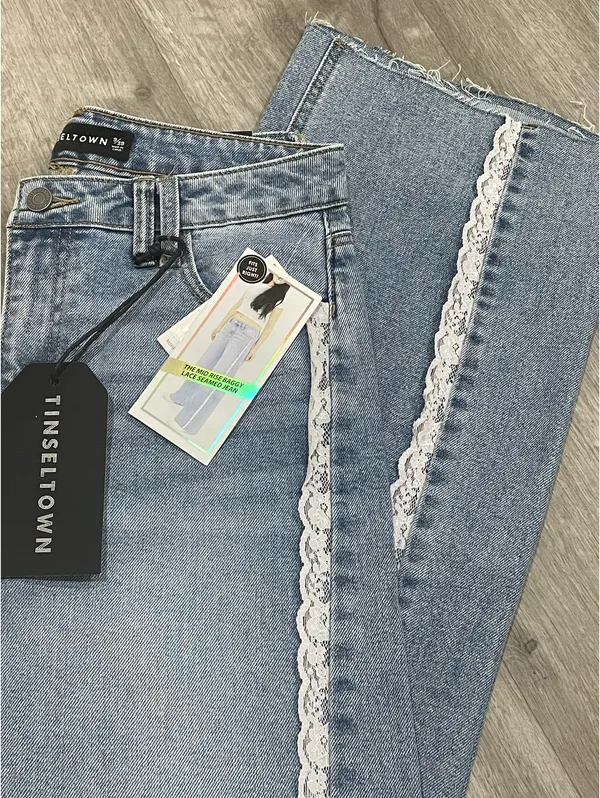 Mid rise baggy wide leg jeans Blue Size 29 - Image 4