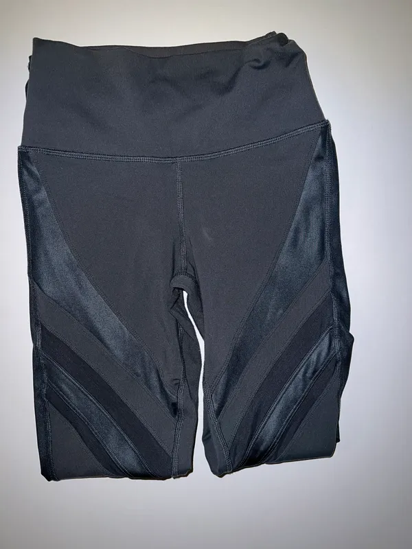 Alo Leggings Pants Womens Xtra Small XS Gray Pull On Skinny RN# 87370 Mesh - Image 2
