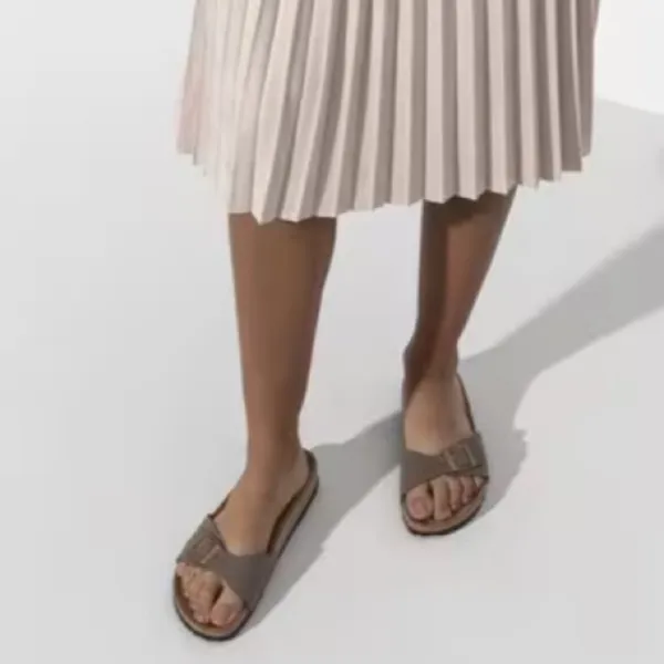 BIRKENSTOCK | Madrid Birkibuc Sandals in‎ Mocha - Image 9