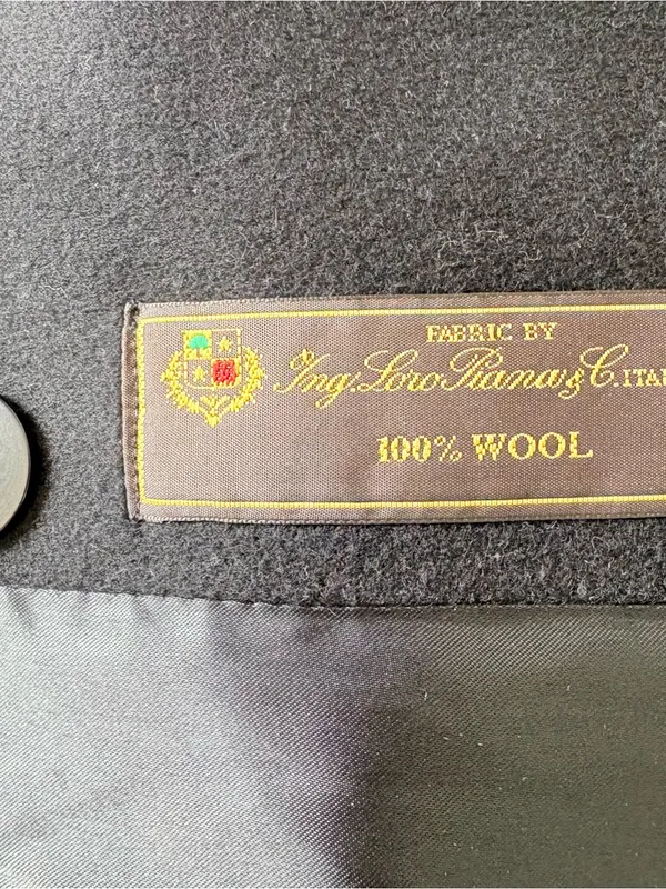 Fleurette Loro Piana 100% Wool Womens Mid Length Pea Coat Black Size 14 USA Made - Image 8