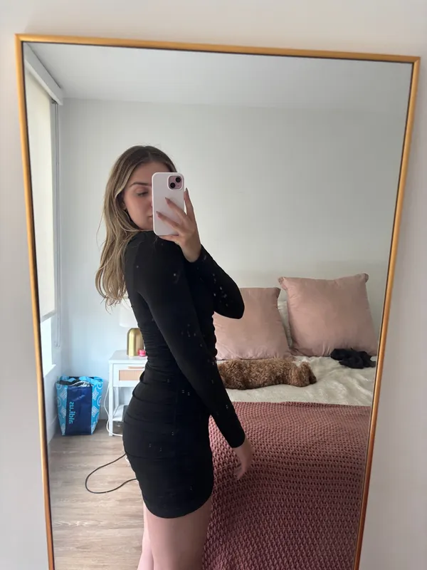 Black off the shoulder mini dress - Image 3