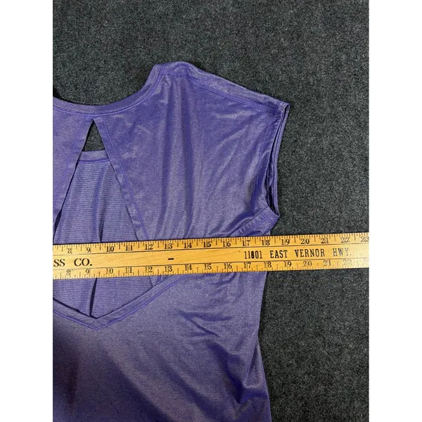 Lululemon Purple Heathered Open Back Yoga Training Top Short Sleeve Womens - Image 5