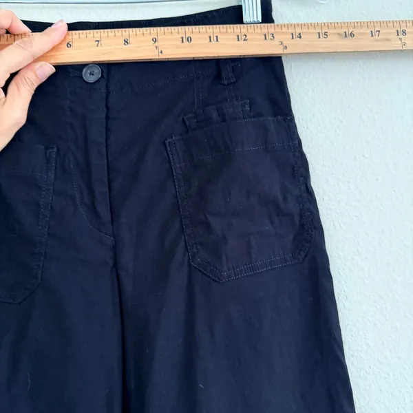 Maeve Anthropologie The‎ Junie Jean Black Wide Leg Petite Pants 27P - Image 13