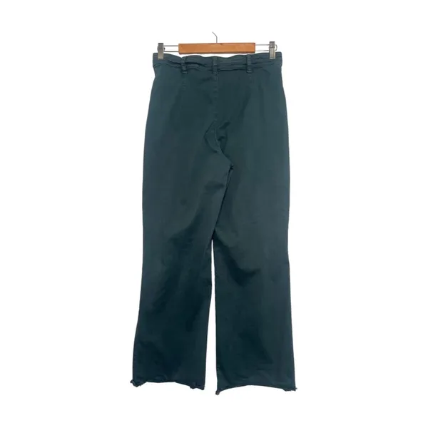 Marine Layer Pants Womens 10 Green Wide Leg High Rise Raw Hem Stretch Classic - Image 2