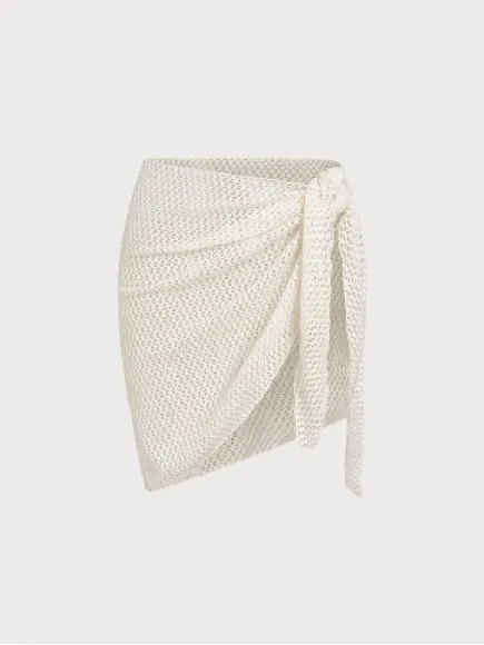 Samiol Women's Crochet Tie-Front Beach Cover-Up Skirt - Image 2