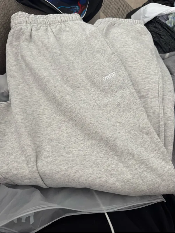 Oner Active Foundations Cosy Oversized Cuffed Joggers Light Grey Marl M-Long - Image 4