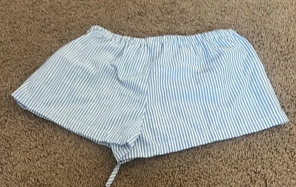 Blue and White Striped Shorts - Image 2