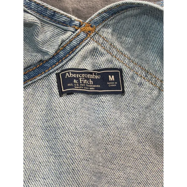 Abercrombie & Fitch Overalls Womens Blue Distressed Denim M - Image 7