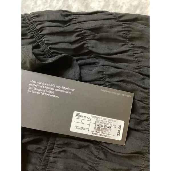 Future Collective Reese‎ Blutstein Black Smocked Ruffle Mini Dress NWT Womens L - Image 4