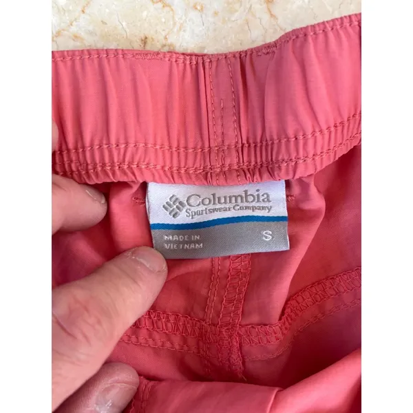 Columbia Womens Coral Pink Nylon Shorts S Lightweight & Durable - Image 3