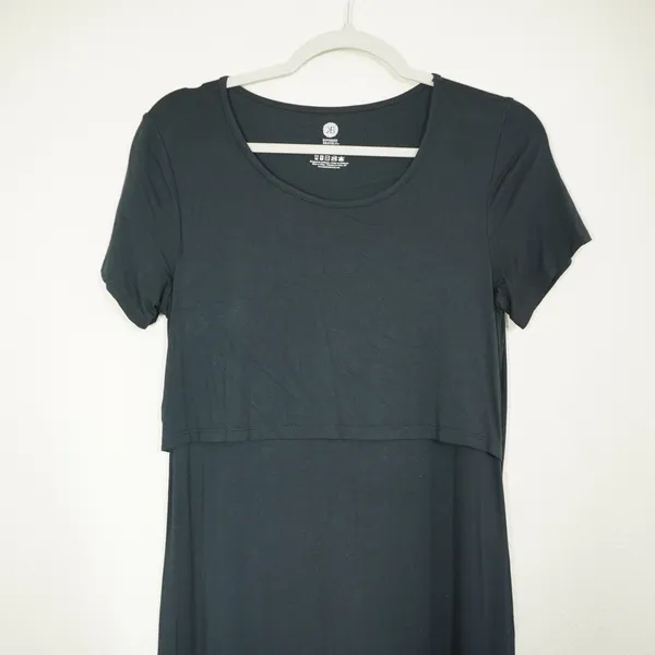 Kindred Bravely Size Small Black Bamboo Nursing Maternity Dress Short Sleeve - Image 2