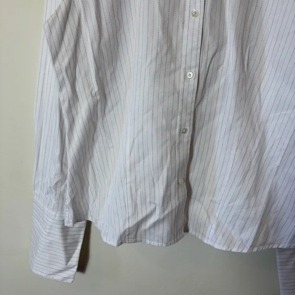 Ann Taylor Women's Button Down Long‎ Sleeve Striped Career Office Shirt Size 4 - Image 3