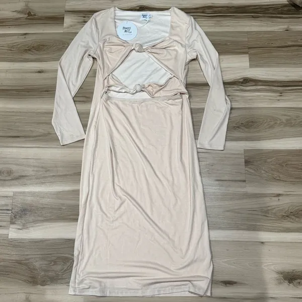 NEW Princess Polly Illias Midi Dress Beige Women’s 12 - Image 3