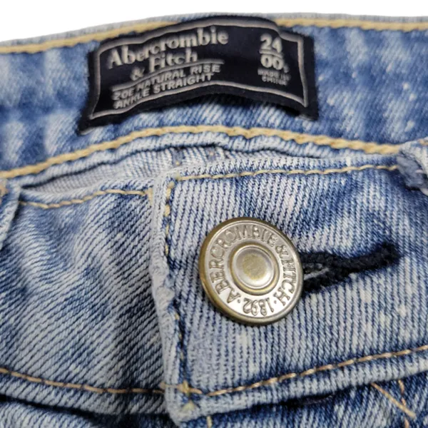 Abercrombie & Fitch Zoe Natural Rise Ankle Straight Jeans Size 24/00s 23x25 Blue Denim Pants - Image 8