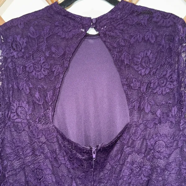 TORRID - DEEP PURPLE HIGH NECK SHORT SLEEVE LACE woman DRESS plus SIZE 16 - Image 6