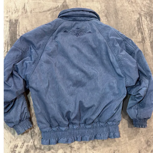 Descente Ski Jacket Womens Blue Vintage Insulated Bomber D7-9658 Size 10 - Image 8