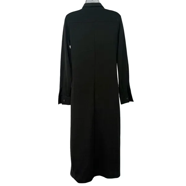 Lauren Ralph Lauren Black Wool Blend Long Sleeve Button Collar Midi Dress size M - Image 5