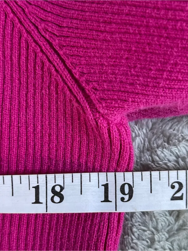 Lauren Ralph Lauren Raspberry Ribbed 100% cotton Turtleneck Sweater minimalist L - Image 6