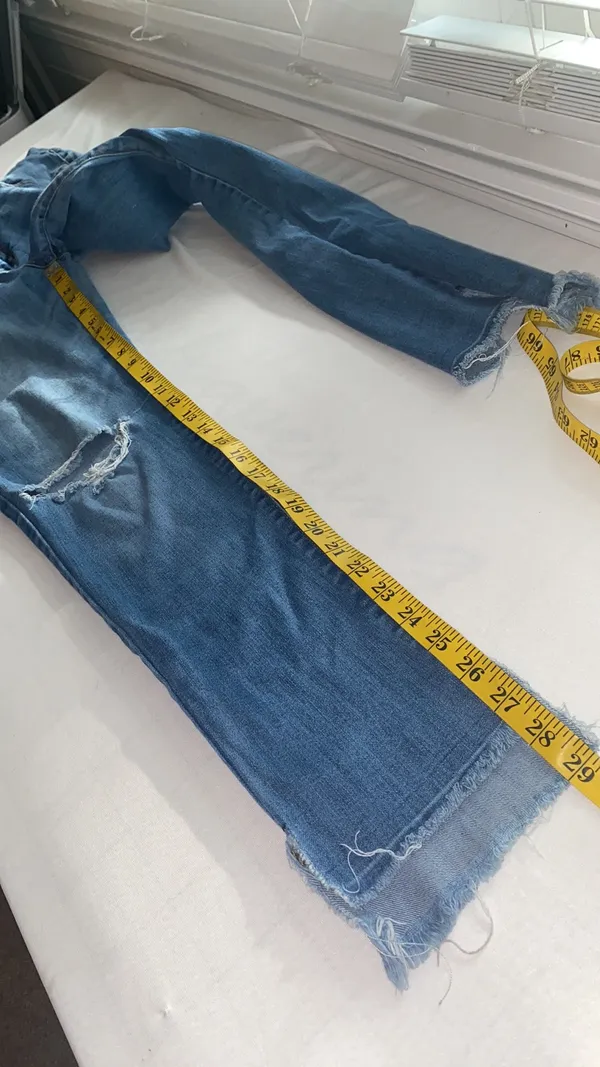 jeans mid rise ankle skinny distressed button/zip 5 pocket Size 29 - Image 4
