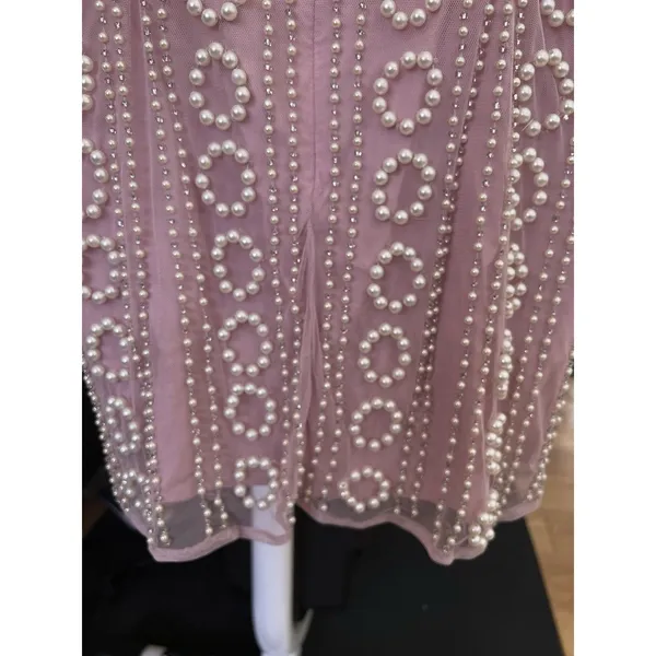 LPA Lelia beaded Mini dress bubble pink Size M - Image 10