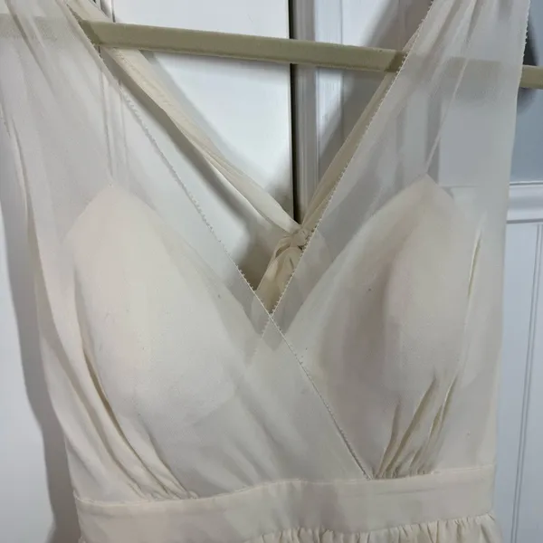 Anthropologie BHLDN Hitherto 100% silk bridal ivory jumpsuit flowy beach coastal - Image 2