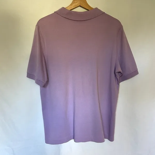 Lands' End lavender purple women's‎ size large polo collared shirt cotton casual - Image 6