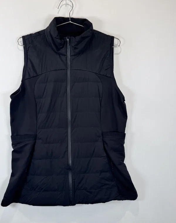 Lululemon Women Vest True Black Goose Down For It All Puffer Outdoor Size 14 - Image 6