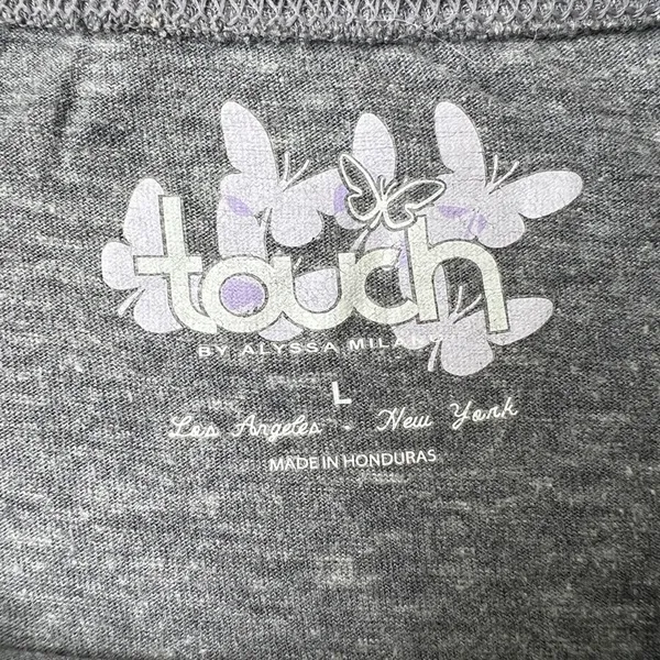 New England Patriots Distressed Gray Women’s T Shirt sz L Touch by Alyssa Milano - Image 3