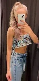ZARA NWT  SHIMMERY CROP TOP - Image 2