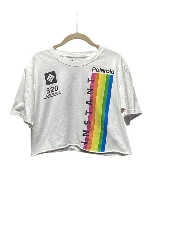 Polaroid 100% cotton cut off crop top with with graphic. Size Medium - Image 3