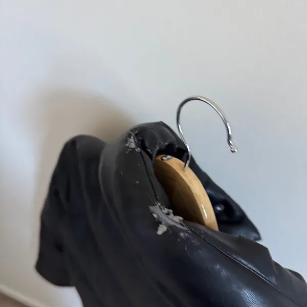 Abercrombie & Fitch Mini Leather Puffer Coat Size Small Black Vegan - Image 7