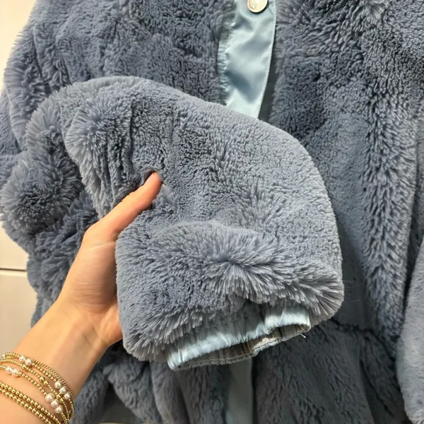 Free People Movement Blue Sherpa Jacket - Image 9