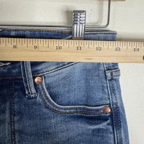 Judy Blue‎ Jeans Juniors 3/26 Blue High Rise Slim Boot Raw Hem Stretch Denim - Image 6