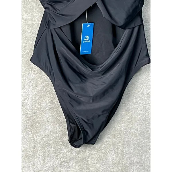 Cupshe One Piece Swimsuit Large Black Cut Out Removable Straps NWT Resort - Image 4