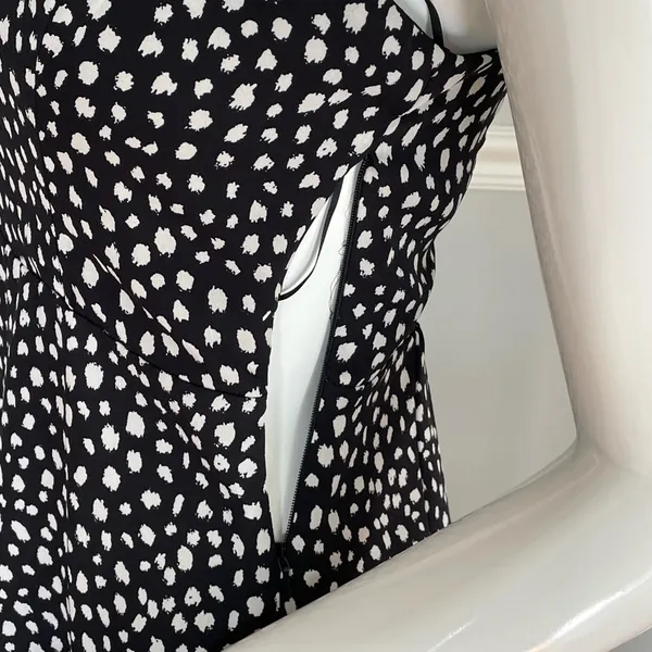 Lola Grace Black White Polka Dot Tie Strap Mini Dress Size S - Image 3