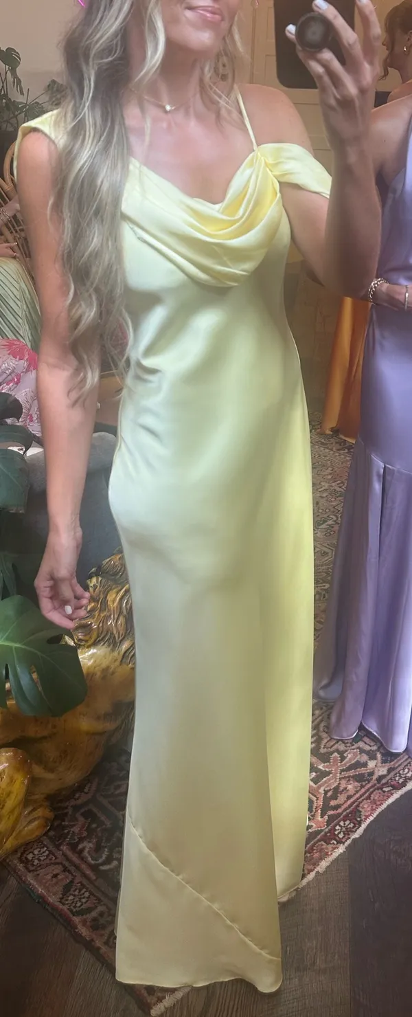 Birdy Grey “Freya” Dress Bridesmaid dress lemon sorbet color - Image 4