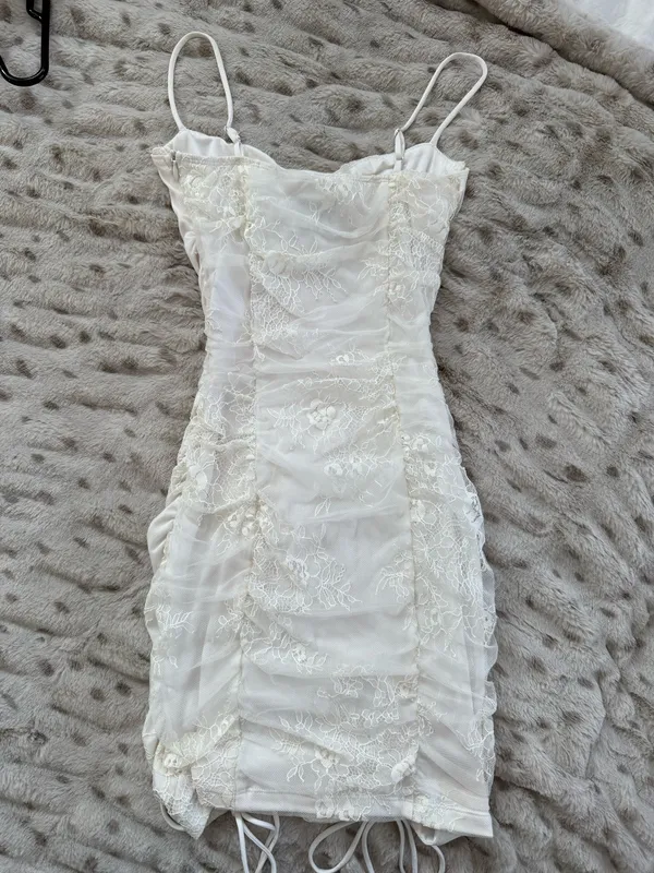 Princess Polly White Ruched Mini Dress - Image 2