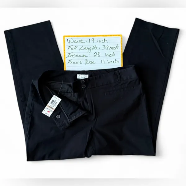Charter Club NWT Lexington Straight-Leg Pants 12 Petite Black - Image 2