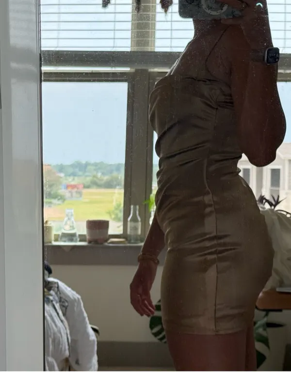 Lucy in the Sky Gold Mini Dress - Image 2