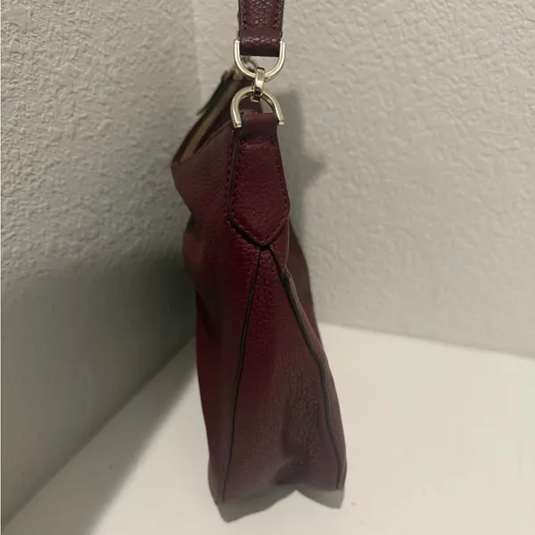 Kate Spade Polly Medium Leather Shoulder Hobo Bag Cherrywood Burgundy Wine - Image 11