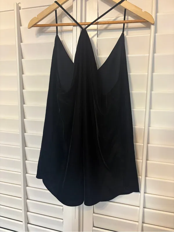 Loft Black Velvet‎ Cami Size Medium - Image 2